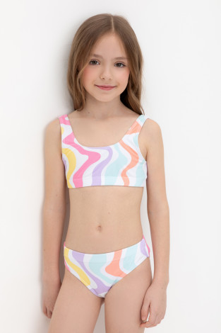 Купальник для девочки, артикул: ТК 17012/2н ФВ, цвет: белый