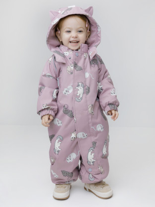 Комбинезоны утепленные для девочки, артикул: ВК 60138/н/1 УЗГ, цвет: розовый
