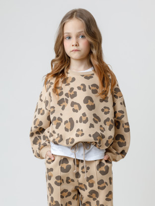 Свитшоты для девочки, артикул: КР 302905, цвет: бежевый