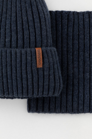 Комплект вязаный для мальчика, артикул: КВ 22015/ш, цвет: синий - 2 фото