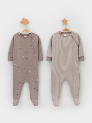 Комбинезон для новорожденных, артикул: К 6444-2уп, цвет: коричневый - 2 фото