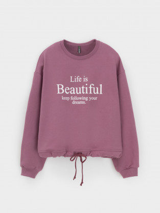 Свитшоты для девочки, артикул: КР 302827, цвет: бордовый - 2 фото