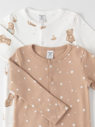 Комбинезон для новорожденных, артикул: К 6535-2уп, цвет: бежевый - 2 фото