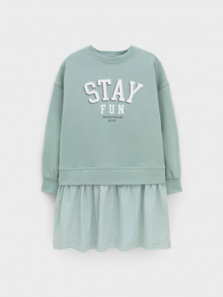 Платье для девочки, артикул: КР 5835, цвет: голубой - 2 фото