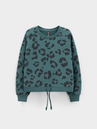 Свитшоты для девочки, артикул: КР 302905, цвет: зеленый - 2 фото