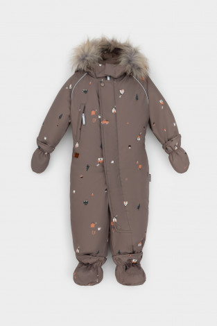 Комбинезоны утепленные для мальчика, артикул: ВК 60116/н/8 ГР, цвет: коричневый - 2 фото