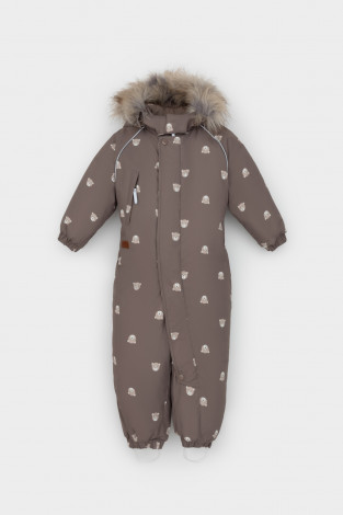 Комбинезоны утепленные для мальчика, артикул: ВК 60116/н/11 ГР, цвет: коричневый - 2 фото