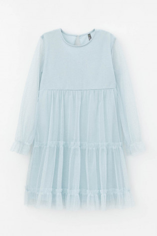 Платье для девочки, артикул: К 5854, цвет: голубой - 2 фото