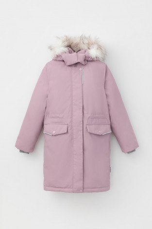 Пальто для девочки, артикул: ВК 38107/3 ГР, цвет: фиолетовый - 2 фото