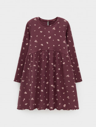 Платье для девочки, артикул: КР 5942, цвет: бордовый - 2 фото