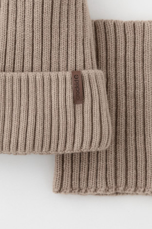 Комплекты вязаные, артикул: КВ 22015/ш, цвет: бежевый - 2 фото