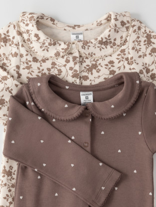 Комбинезон для новорожденных, артикул: К 6538-2уп, цвет: коричневый - 2 фото