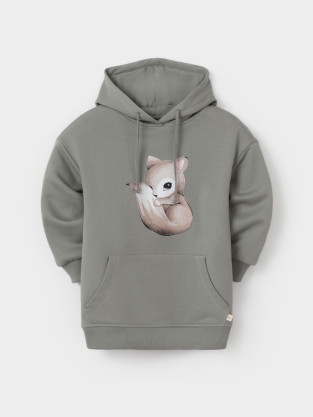 Худи для девочки, артикул: КР 302165, цвет: хаки - 2 фото