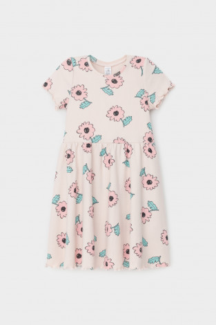 Платье для девочки, артикул: КР 5793-1, цвет: бежевый - 2 фото