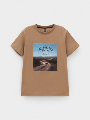 Футболка для мальчика, артикул: КР 302840, цвет: коричневый - 2 фото