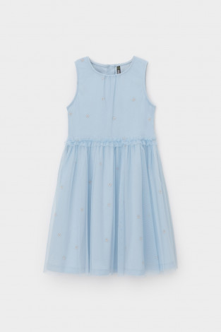 Платье для девочки, артикул: КР 5734-1, цвет: голубой - 2 фото