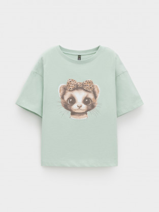 Футболка для девочки, артикул: КР 302906, цвет: зеленый - 2 фото