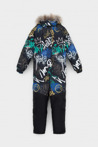 Комбинезоны утепленные для мальчика, артикул: ВК 60120/н/7 ГР, цвет: черный3 - 2 фото