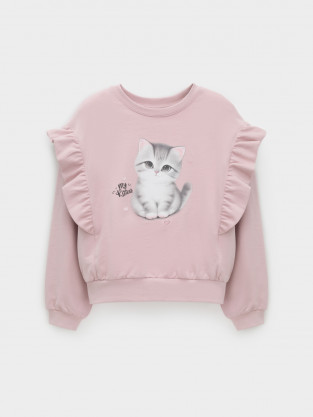 Свитшоты для девочки, артикул: КР 302830, цвет: розовый - 2 фото