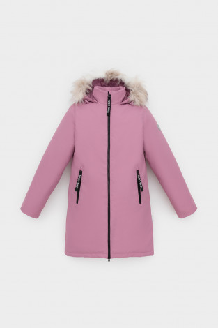 Пальто для девочки, артикул: ВК 38110/1 УЗГ, цвет: фиолетовый - 2 фото