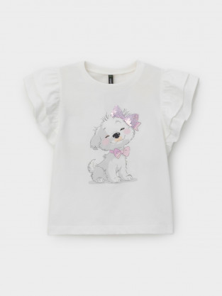 Футболка для девочки, артикул: КР 302708, цвет: сахар - 2 фото