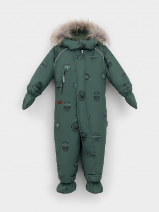 Комбинезоны утепленные для мальчика, артикул: ВК 60116/н/19 Ал, цвет: зеленый - 2 фото