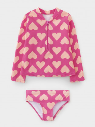 Купальник для девочки, артикул: ТК 17015/3н ФВ, цвет: ярко-розовый - 2 фото