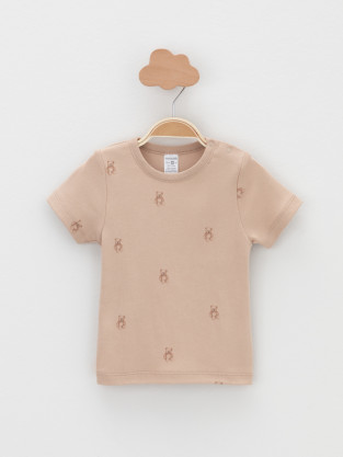 Футболка для новорожденных, артикул: К 301156-2уп, цвет: бежевый - 2 фото