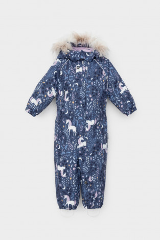 Комбинезоны утепленные для девочки, артикул: ВК 60105/н/10 ГР, цвет: синий - 2 фото