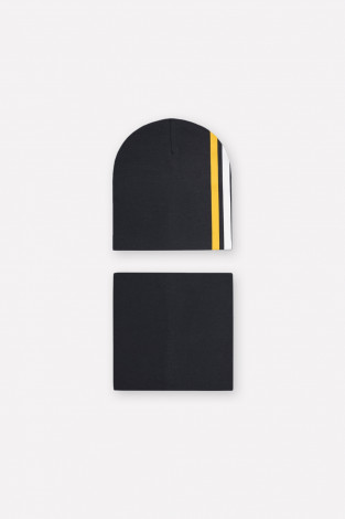 Шапка для мальчика, артикул: К 8125, цвет: темно-серый - 2 фото