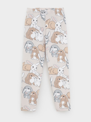 Лосины для девочки, артикул: КР 4074, цвет: бежевый - 2 фото