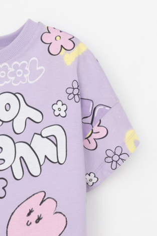 Футболка для девочки, артикул: КР 302695-1, цвет: фиолетовый - 2 фото