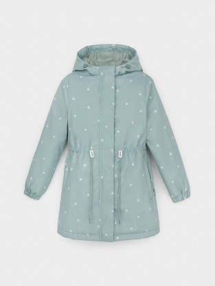 Пальто для девочки, артикул: ВК 32172/н/2 УЗГ, цвет: зеленый - 2 фото