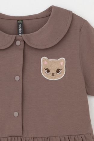 Платье для девочки, артикул: КР 5823, цвет: коричневый - 2 фото