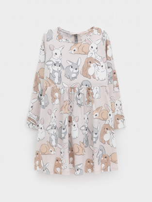 Платье для девочки, артикул: КР 5786, цвет: бежевый - 2 фото