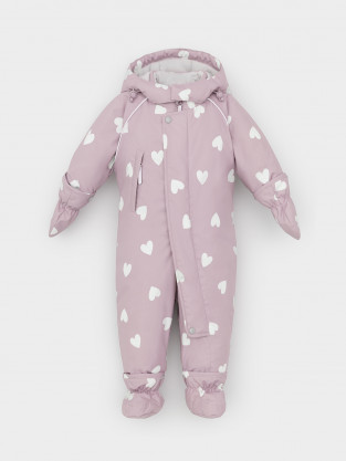 Комбинезоны утепленные для девочки, артикул: ВК 60032/н/60 Ал, цвет: кофейный - 2 фото