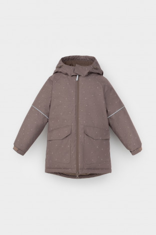 Куртка для девочки, артикул: ВК 38114/н/2 ГР, цвет: коричневый - 2 фото