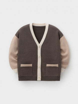 Жакет для мальчика, артикул: КВ 30177, цвет: коричневый - 2 фото