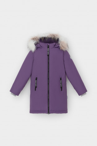 Пальто для девочки, артикул: ВК 38109/1 УЗГ, цвет: фиолетовый - 2 фото