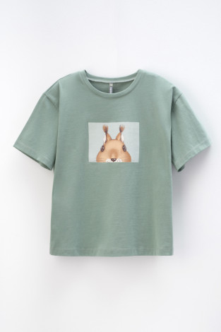 Футболка для девочки, артикул: КР 302168-1, цвет: зеленый - 2 фото