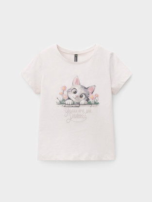 Футболка для девочки, артикул: КР 302993, цвет: сахар - 2 фото