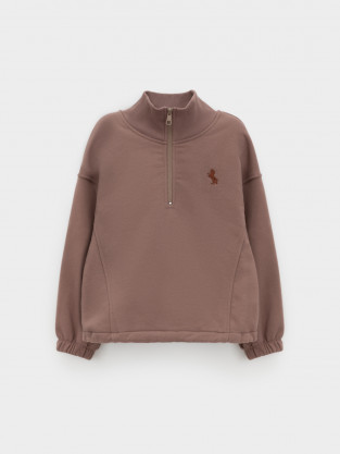 Свитшоты для девочки, артикул: КР 302821, цвет: кофейный - 2 фото