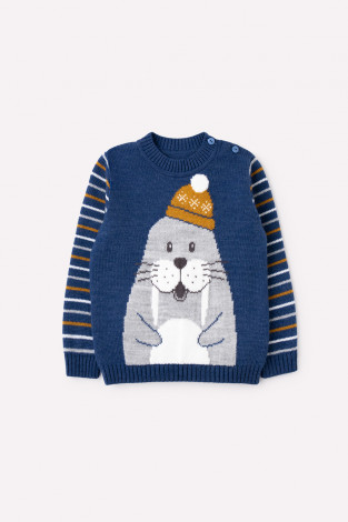 Джемпер для мальчика, артикул: КВ 30102/ш, цвет: синий - 2 фото