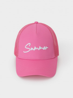 Кепка для девочки, артикул: ТК 80106, цвет: ярко-розовый - 2 фото