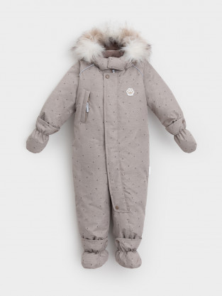 Комбинезоны утепленные для девочки, артикул: ВК 60103/н/9 УЗГ, цвет: светло-бежевый - 2 фото