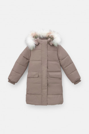 Пальто для девочки, артикул: ВК 38094/5 УЗГ, цвет: коричневый - 2 фото