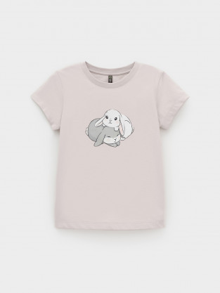 Футболка для девочки, артикул: КР 302865, цвет: бежевый - 2 фото