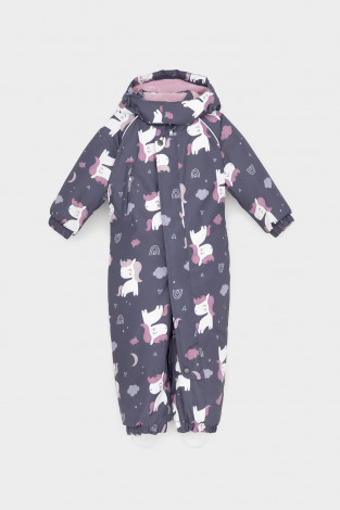 Комбинезоны утепленные для девочки, артикул: ВК 60113/н/4 УЗГ, цвет: темно-серый - 2 фото