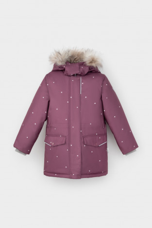 Куртка для девочки, артикул: ВК 38100/н/1 ГР, цвет: фиолетовый - 2 фото