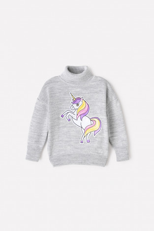 Джемпер для девочки, артикул: КВ 30119/ш, цвет: серый - 2 фото